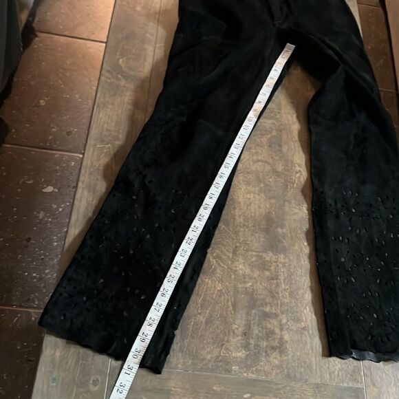 For Joseph suede leather Floral cut out bottom pants Sz-27 - Picture 6 of 7
